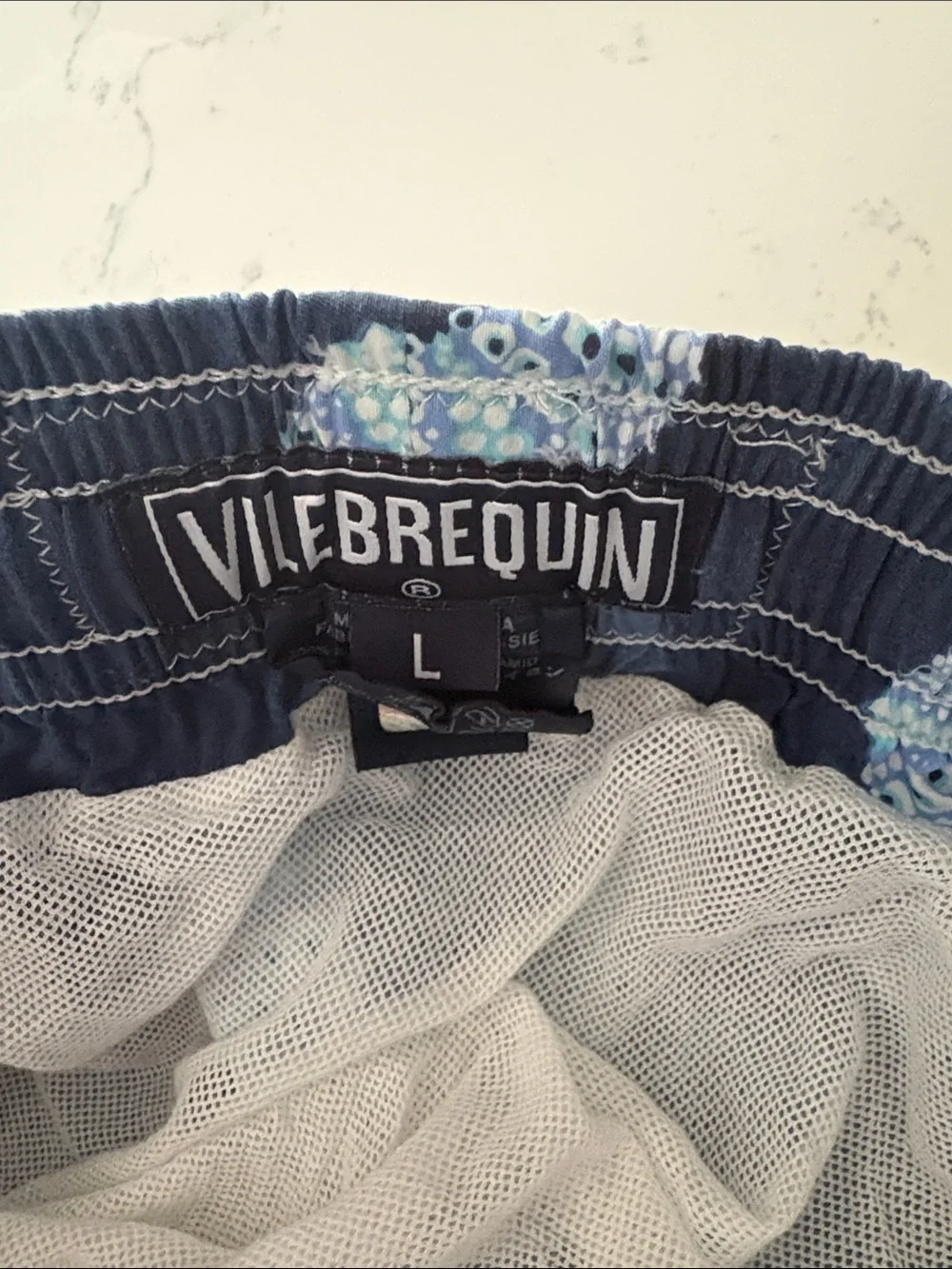 Authentic Vilebrequin Moorea Swim Trunks Blue Sea Urchin Oursinade Men’s Large